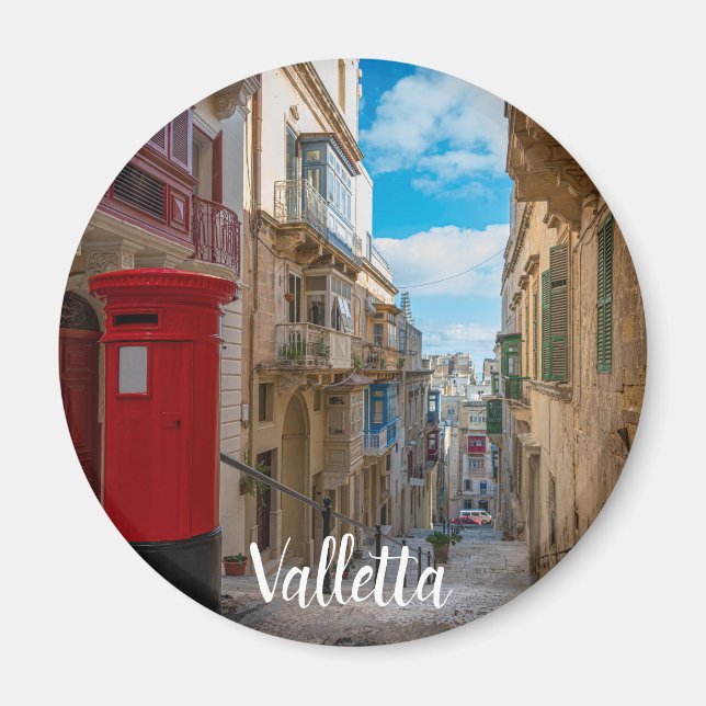 Vintage rote Postbox auf Malta Magnet (Vorne)