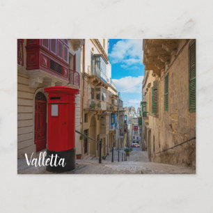 Vintage rote Postbox auf Malta Postkarte