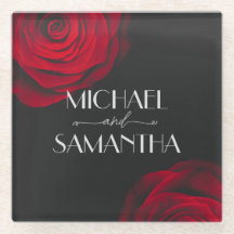 Vintage rote Rose Blütenhochzeit