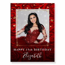 Vintage Rote Rose Gold Geburtstagsparty Foto