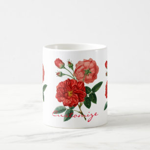 Vintage Rote Rose Illustration Thunder_Cove Kaffeetasse