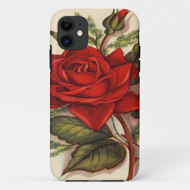 Vintage, rote Rose iPhone 5 Barely There Case (Rückseite)