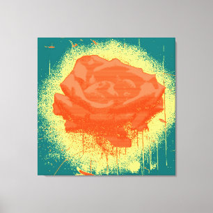 Vintage Rote Rose Kunst Leinwanddruck