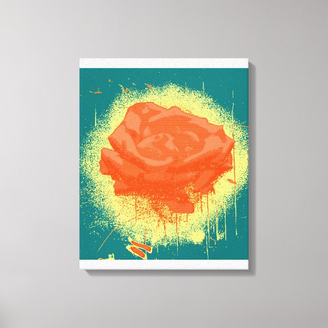Vintage Rote Rose Kunst Leinwanddruck (Vorderseite)