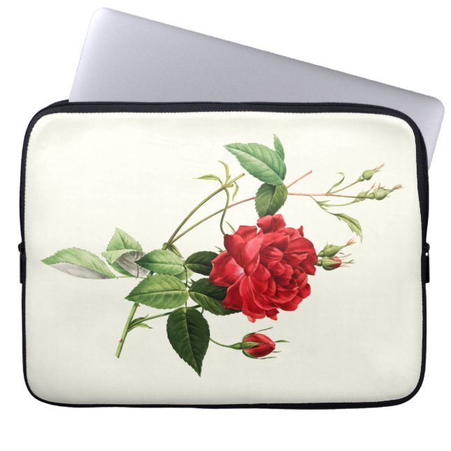 Vintage Rote Rose Laptopschutzhülle (Vorderseite)