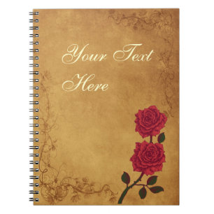 Vintage Rote Rose Notizblock