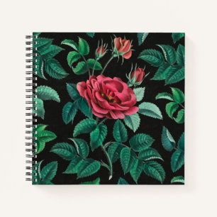 Vintage Rote Rose Notizbuch
