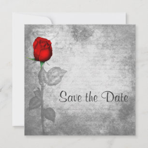 Vintage Rote Rose Save The Date