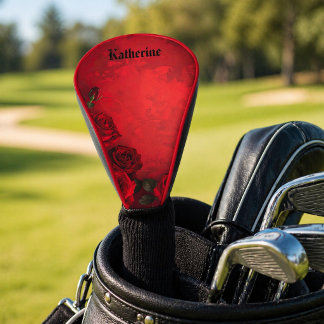 Vintage Rote Rosen Benutzerdefinierter Name Golf Headcover