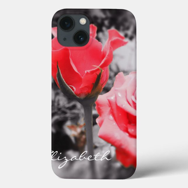 Vintage Rote Rosen Case-Mate iPhone Hülle (Rückseite)