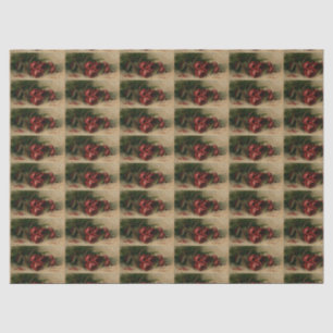 Vintage Rote Rosen Entsprechendes kleines Muster Seidenpapier