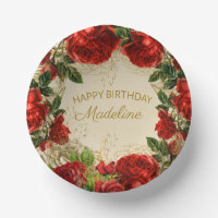 Vintage Rote Rosen Frauen zum Geburtstag glücklich