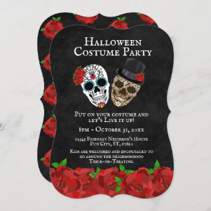 Vintage Rote Rosen Halloween-Party Einladung