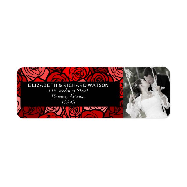 Vintage rote Rosen Hochzeitadresse (Vorne)