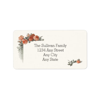 Vintage Rote Rosen Name und Anschrift der Hochzeit Adressaufkleber