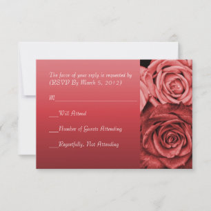 Vintage Rote Rosen UAWG Hochzeitkarte Einladung