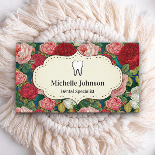 Vintage Rote Rosen Zahnarzt Zahnklinik Zahnarzt Visitenkarte