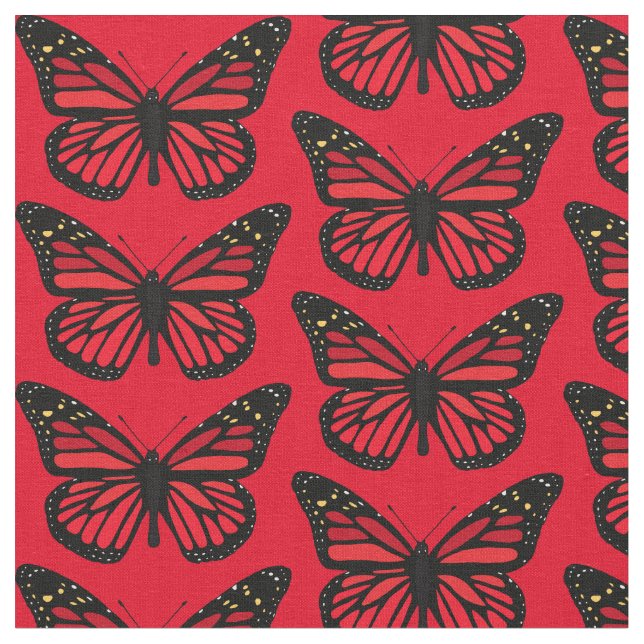 Vintage Rote Schmetterling Natur als angesprochen Stoff (Nahaufnahme)