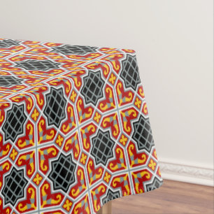 Vintage rote schwarze tischdecke