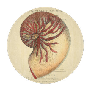 Vintage rote Tritonshorn-Muschel Schneidebrett