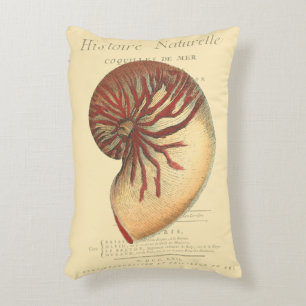 Vintage rote Tritonshorn-Muschel Zierkissen