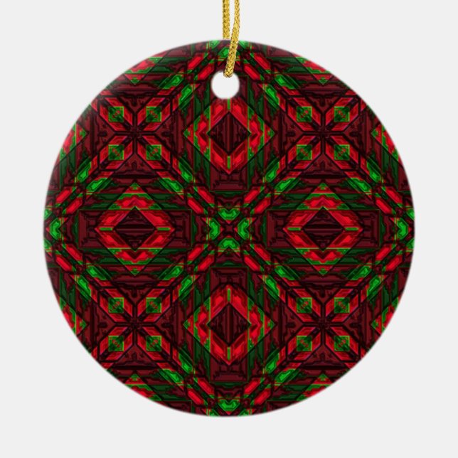 Vintage rote und grüne Ornamente (Vorne)
