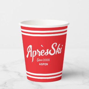 Vintage Rote Vorfahren Ski Custom Ski Resort Party Pappbecher