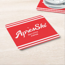 Vintage Rote Vorfahren Ski Custom Ski Resort Party