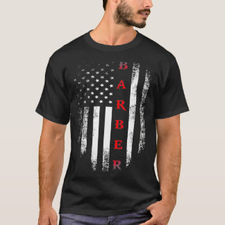 Vintage rote weiße Barbier amerikanische Flagge co T-Shirt