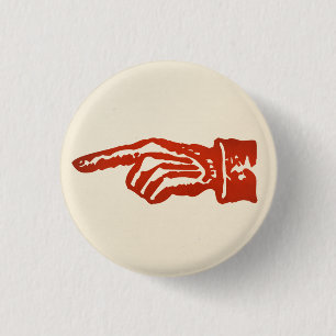 Vintage rote Zeigefinger-Hand - hell Button