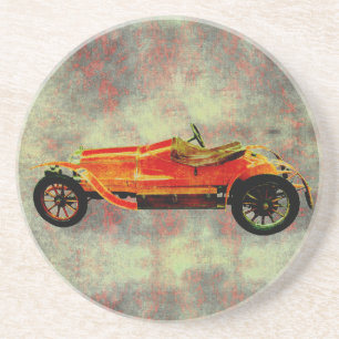 Vintage roter Auto-Sandstein-Untersetzer Getränkeuntersetzer