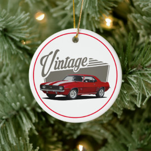 Vintage roter Camaro Keramik Ornament