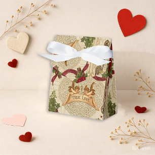 Vintage roter Cherub-Liebe Geschenkschachtel