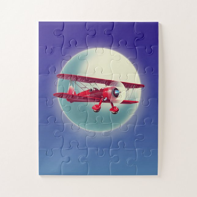 Vintage roter Doppeldecker Puzzle (Vertikal)