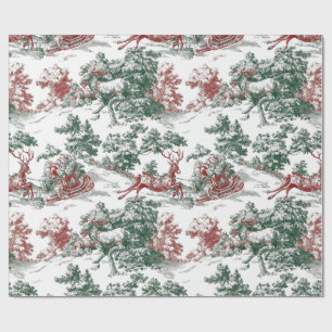 Vintage roter grüner Weihnachten Santa Claus Schli Geschenkpapier