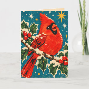 Vintage roter Kardinal-Weihnachtskarte Karte