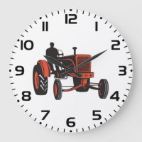 Vintage roter Landwirtstraktor Retro-Landwirt