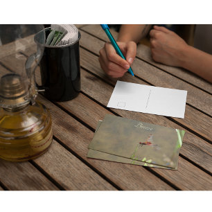 Vintage Roter Libelle Custom Botanische Notiz Postkarte