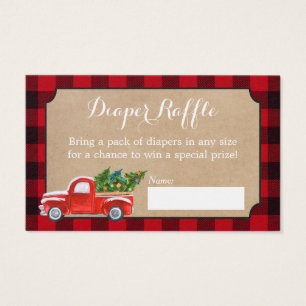 Vintage roter LKW Büffel Karo Kissen Diaper-Raffle