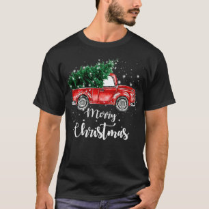 Vintage roter LKW Frohe Weihnachten Baum  T-Shirt