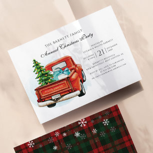 Vintage roter LKW Geschäft Weihnachtsfeier Einladung