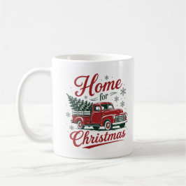 Vintage roter LKW Heim für Weihnachtsfeiertage Kaffeetasse