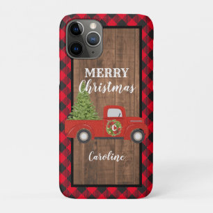 Vintage roter LKW mit Weihnachtsbaum-Telefon Case-Mate iPhone Hülle