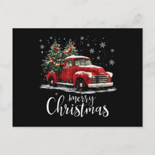 Vintage roter LKW Santa Baum Frohe Weihnachten Lus