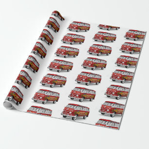 Vintage roter LKW Weihnachten Geschenkpapier