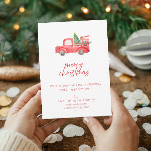 Vintage roter LKW Weihnachten Grußkarte Einladung