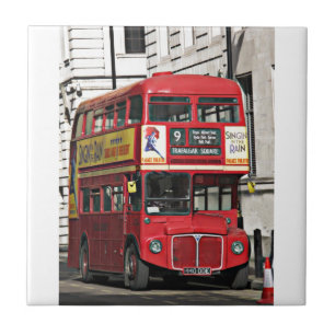 Vintage roter London-Bus Fliese