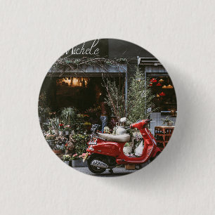 Vintage roter Motorroller Button