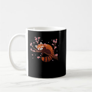 Vintage Roter Panda Japanische Kirschblüten-Blume Kaffeetasse