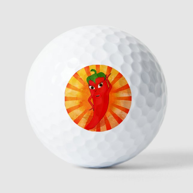 Vintage-Roter-Pfeffer-Superstar Golfball (Vorderseite)